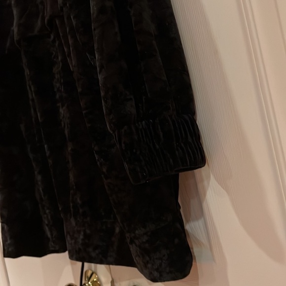 Zara black crushed  Velvet hooded sweatshirt Sz M - Picture 11 of 13